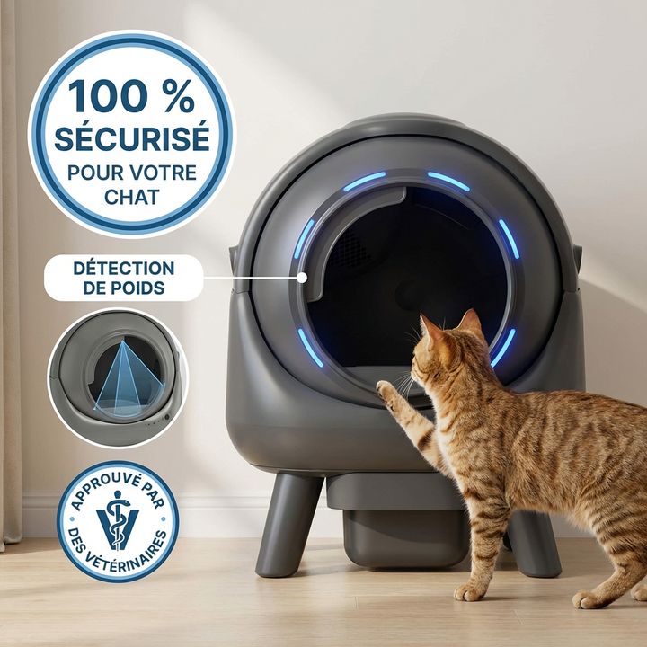 sécurité litiere automatique pour chat