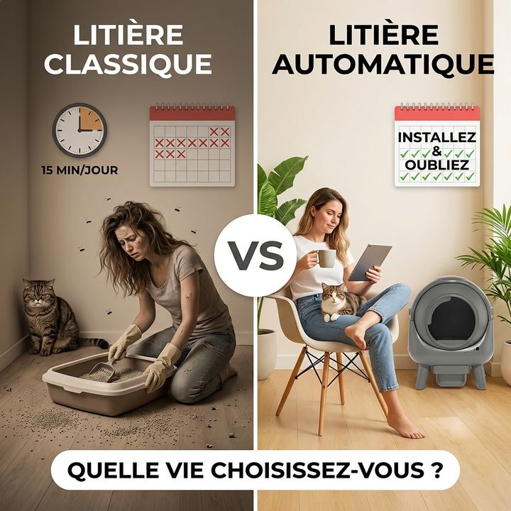 avant apres litiere robot