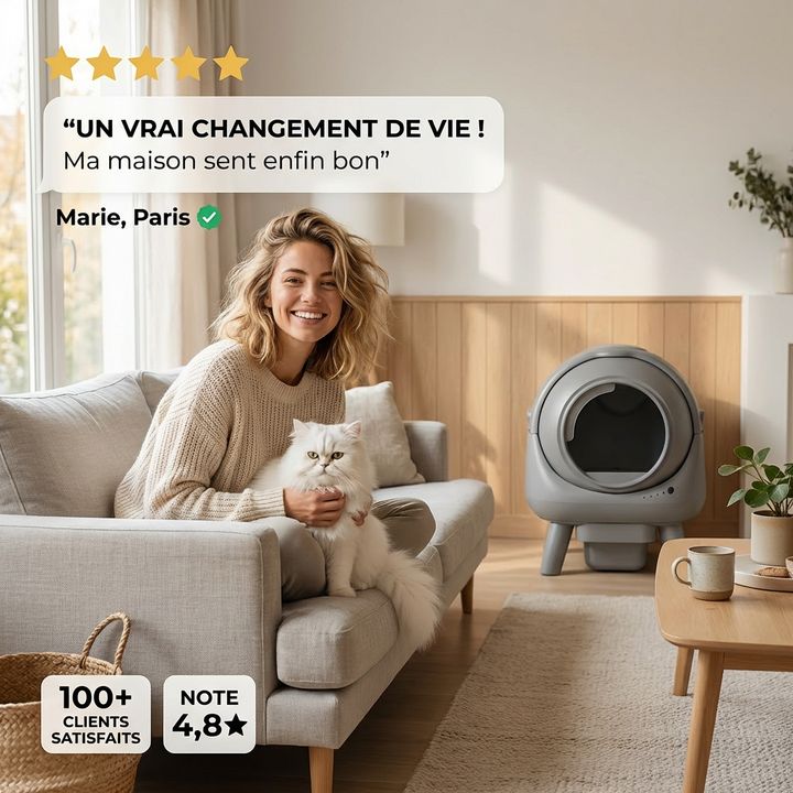 avis client témoignage litiere automatique pour chat